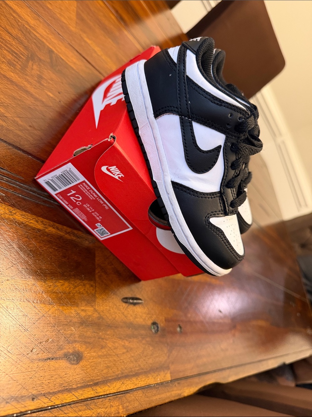 Nike Kids Black and White Low-Top Sneakers